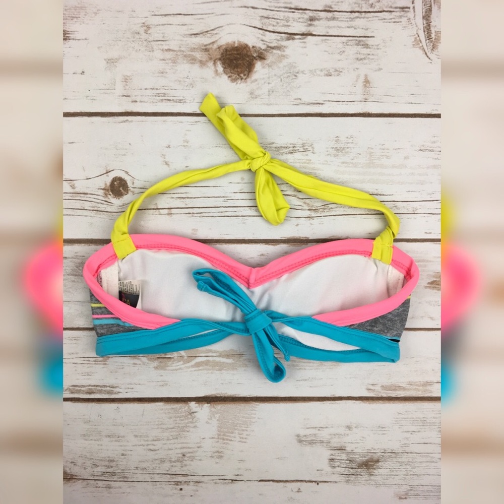 BCA Rebecca Virtue Color block Stripe Bikini Top S - Picture 2 of 4